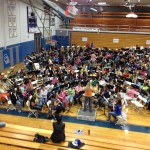 Students rehearsing for the All District Band and Orchestra Concert!