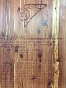 Students in the CA High School’s first Design and Build class Produce a Plaque